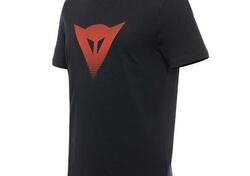 T-Shirt Dainese Logo Nero Rosso Fluo