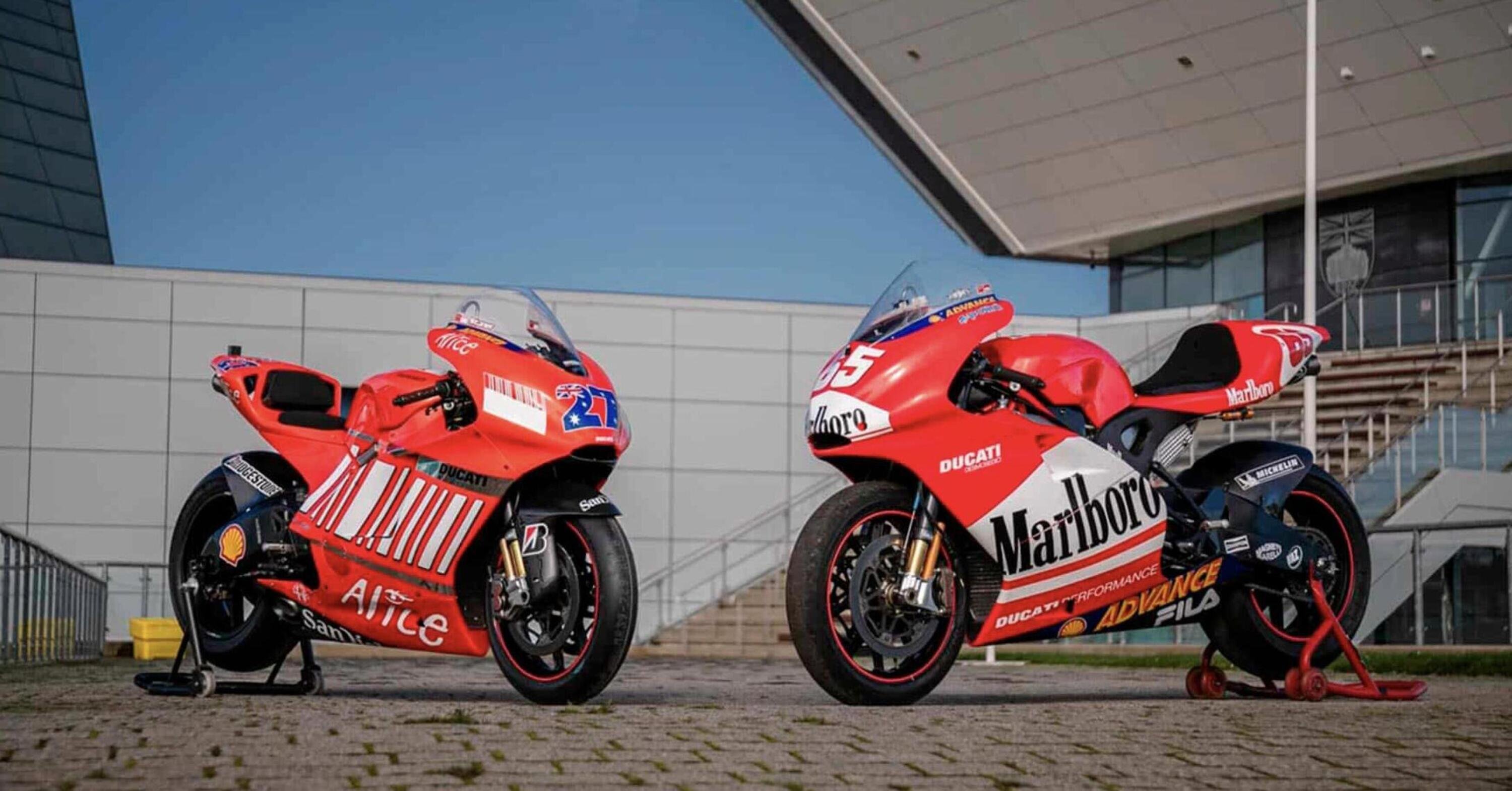 Le Ducati MotoGP di Capirossi e Stoner invendute all&#039;asta