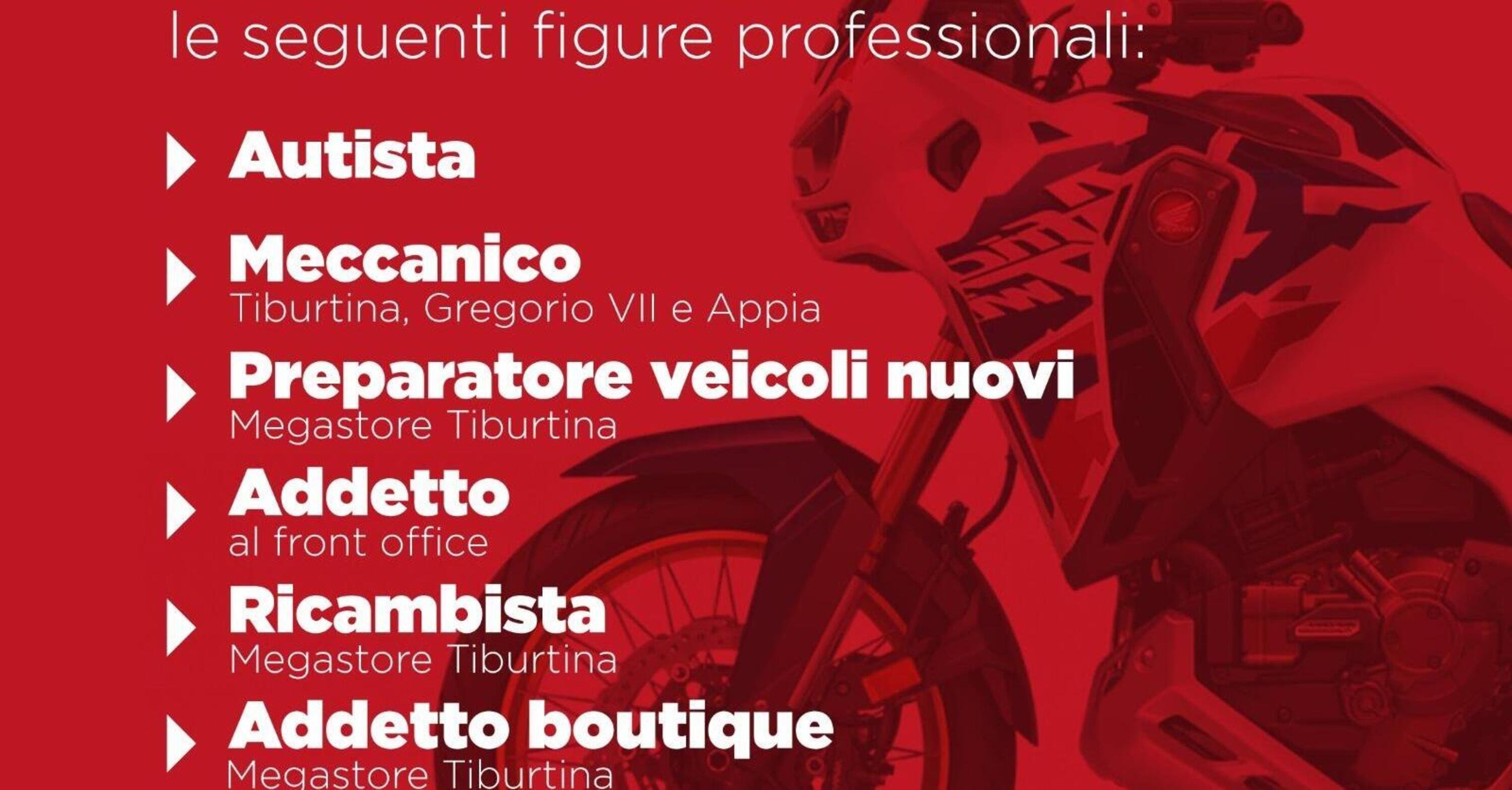 Honda Moto Roma ricerca personale