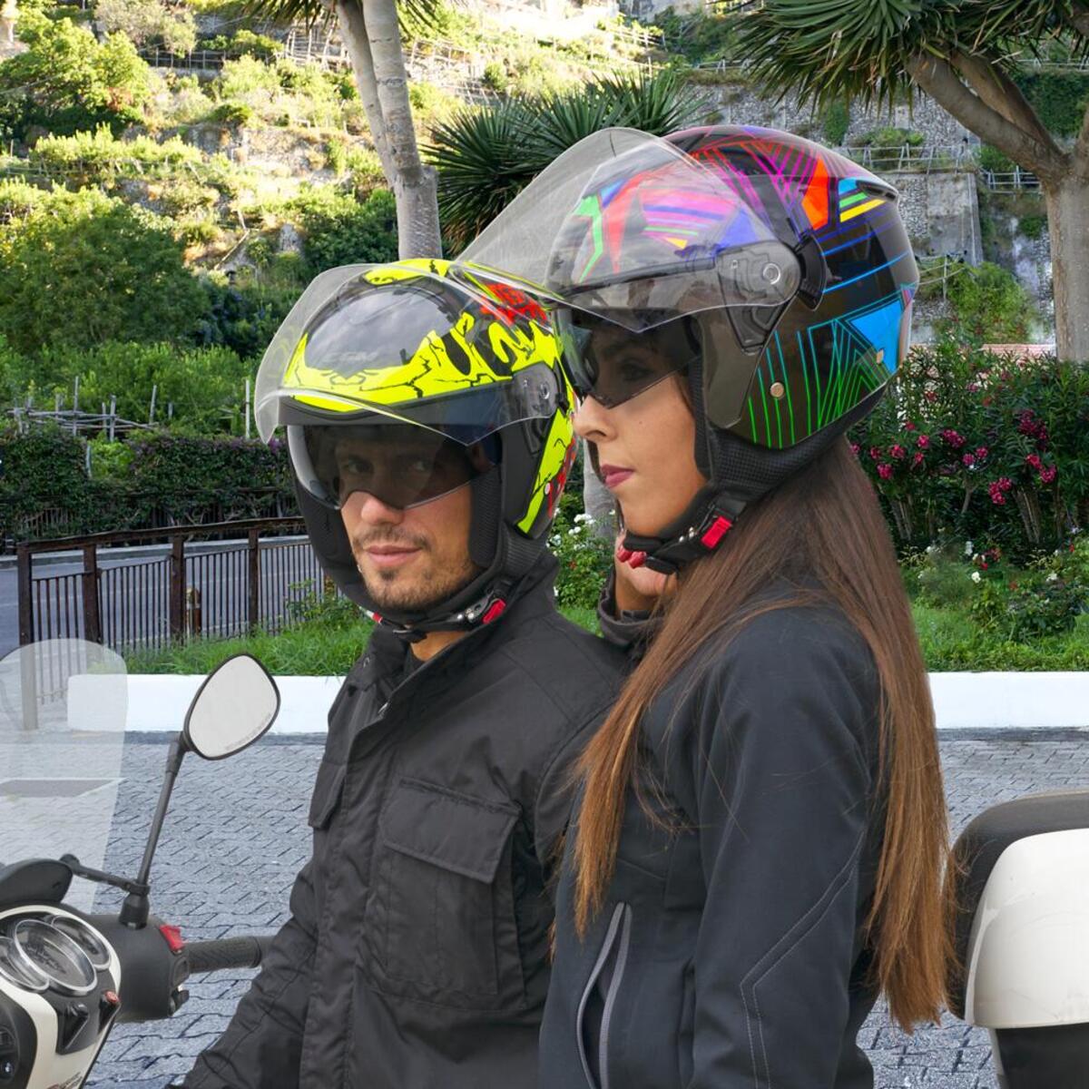 Produktbild von Modularer Motorradhelm P / J CGM 569a C-MAX CITY Schwarz Rot Matt Online-Verkauf