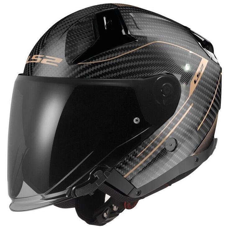 Casco Jet LS2 OF603 Infinity 2 Carbon Counter oro