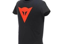T-Shirt Bambino Dainese Logo Nero Rosso Fluo