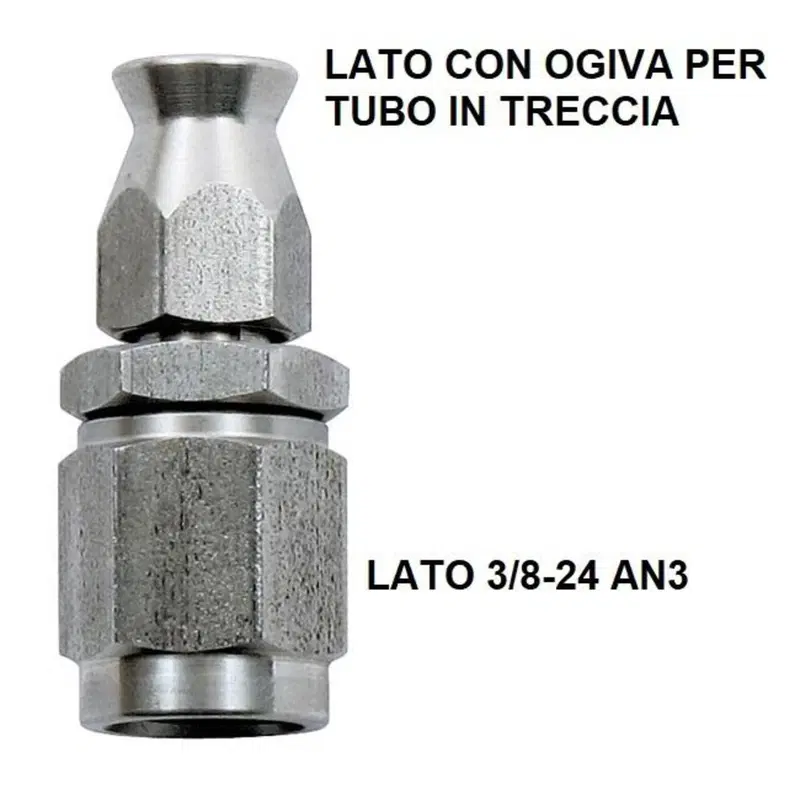 Raccordo cromato 3/8"-24 AN-3 al tubo Hide-A Line Goodridge