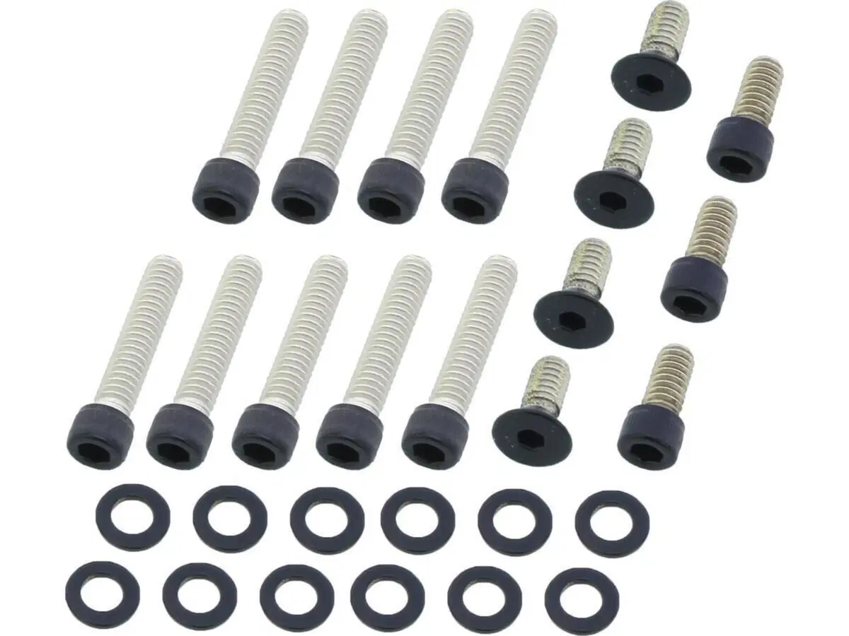 Kit viti coperchio primaria e frizione nere opache 