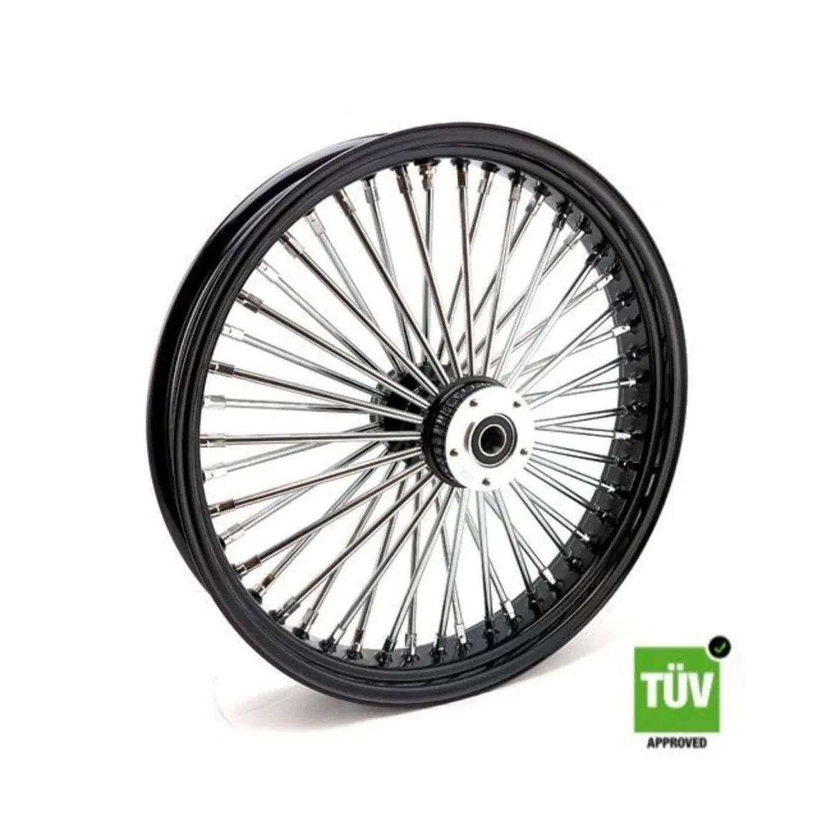 Ruota anteriore nera e cromo Big Spoke 48 raggi 21 