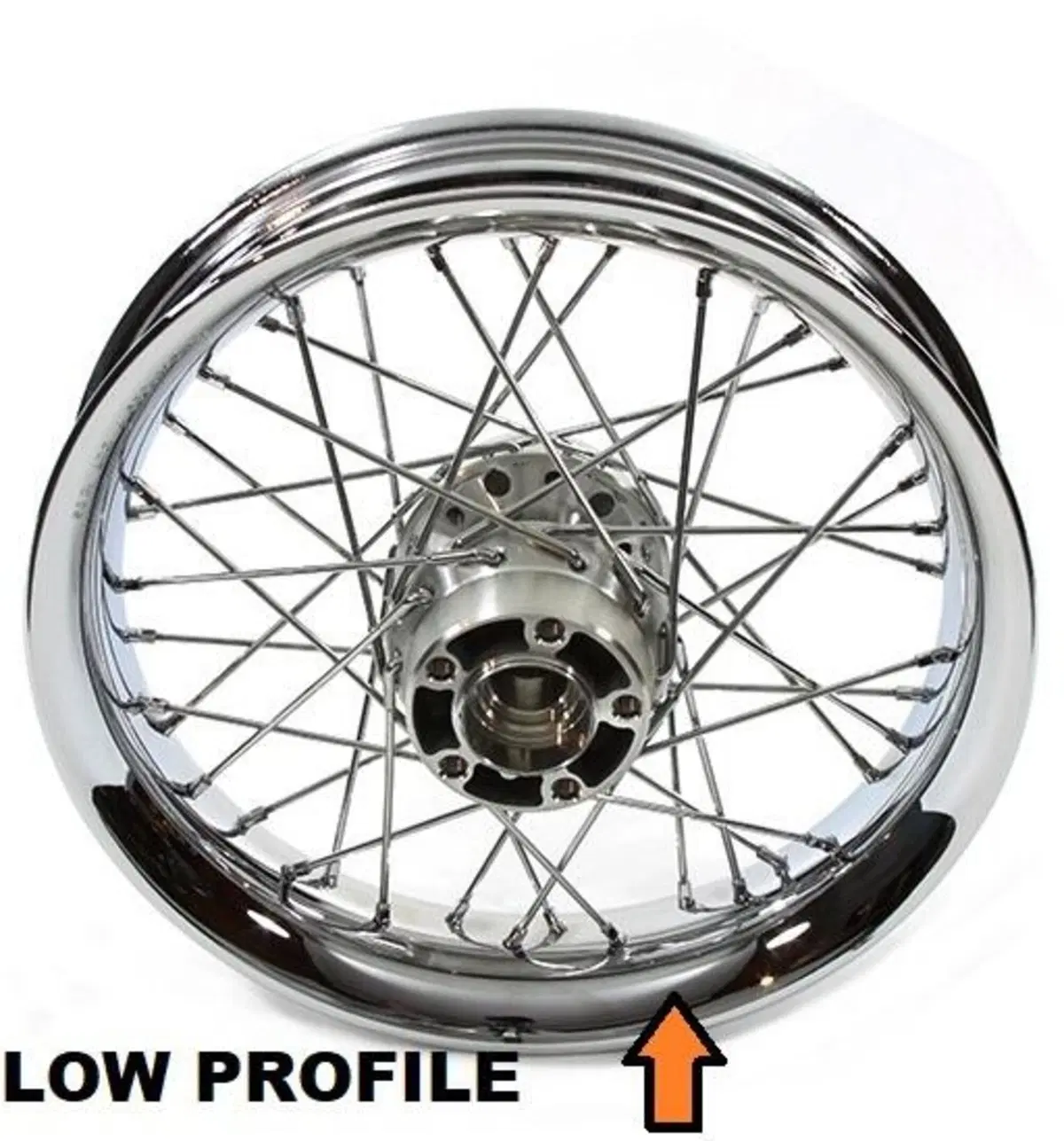 Ruota anteriore a 40 raggi 16x3 cromata low profil 