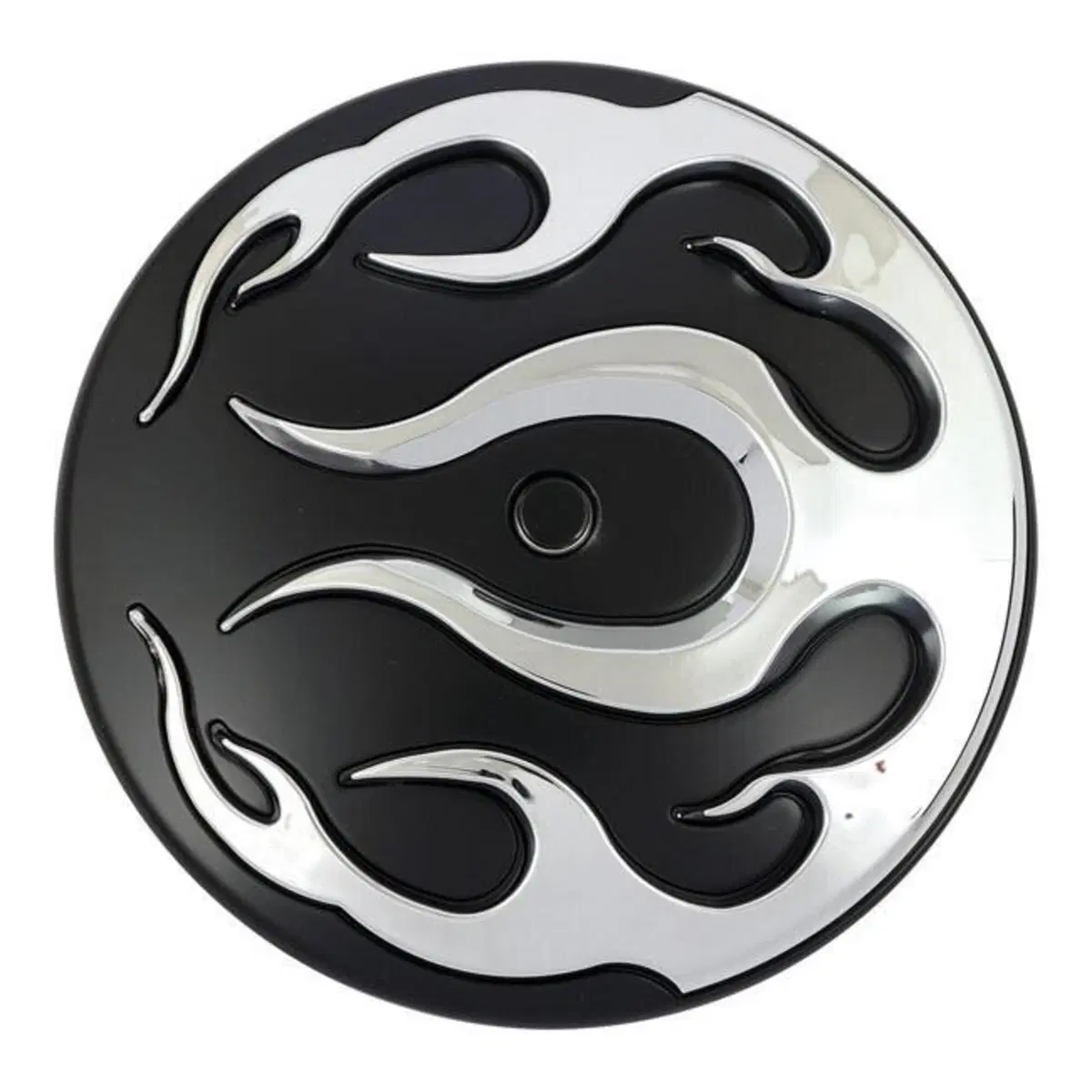 Inserto coperchio filtro aria nero con fiamme crom 