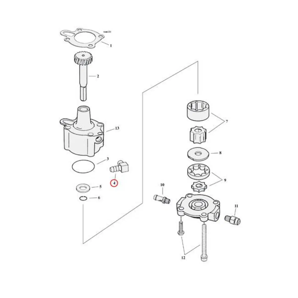 Raccordo 1/8-27" a 90 gradi per tubo da 3/8" Motor 