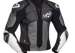 Giacca moto pelle Ixon VENDETTA EVO Nero Grigio Bi