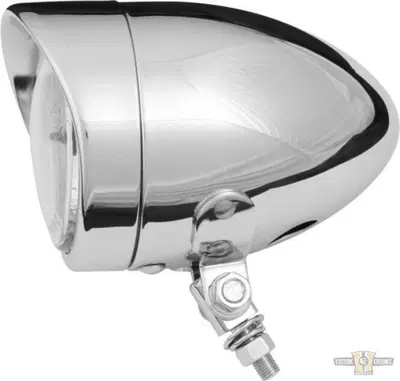 Faro anteriore 4" omologato con visiera cromato Cu 