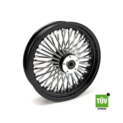 Ruota anteriore nera e cromo Big Spoke 48 raggi 16 