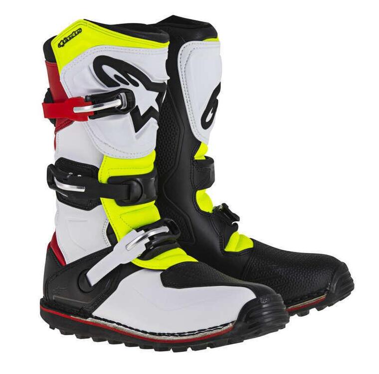 Stivali cross Alpinestars Tech T Bianco Rosso Gial