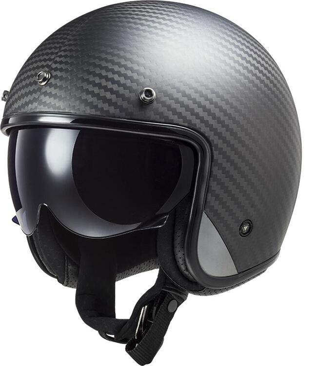 Casco jet LS2 OF601 BOB in carbonio Carbon