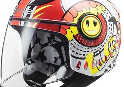 Casco jet bambino LS2 OF602 FUNNY SLUCH Rosso Bian