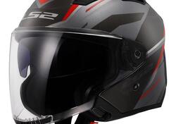 Casco Jet Ls2 Of600 Copter 2 Diston grigio rosso