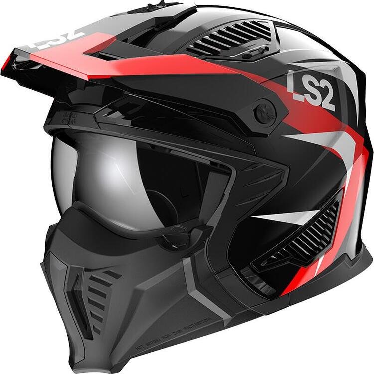 Casco modulare LS2 OF606 DRIFTER TRIALITY Rosso EC