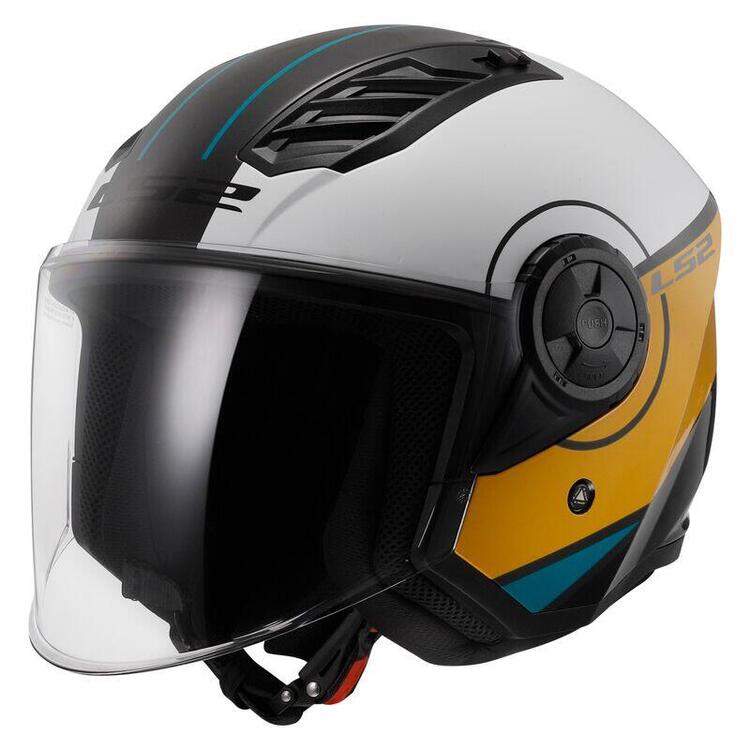 Casco Jet LS2 OF616 Airflow 2 Cover bianco marrone