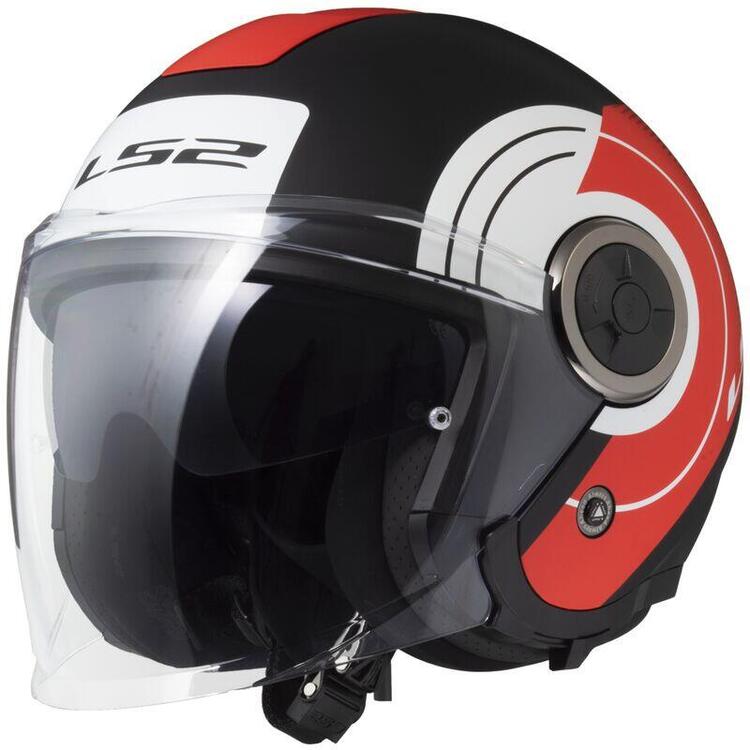 Casco Jet LS2 OF620 Classy Disko nero rosso