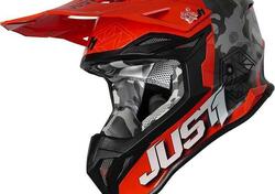 Casco cross Just1 J39 KINETIC Camo Grigio Rosso Fl