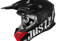 Casco cross Just1 J39 Rock Rosso Bianco Nero Opaco