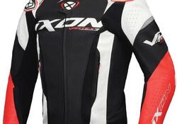 Giacca moto pelle Ixon Vortex 3 Nero Bianco Rosso