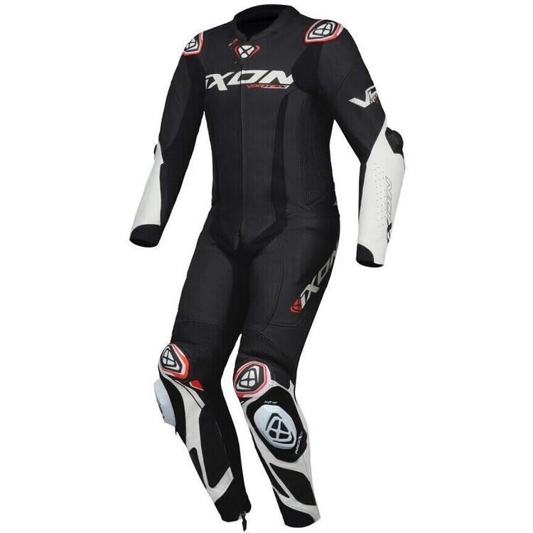 Tuta moto pelle intera Ixon VORTEX 3 Nero Bianco