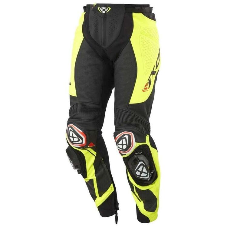 Pantalone moto pelle Ixon VORTEX 3 PT Nero Giallo