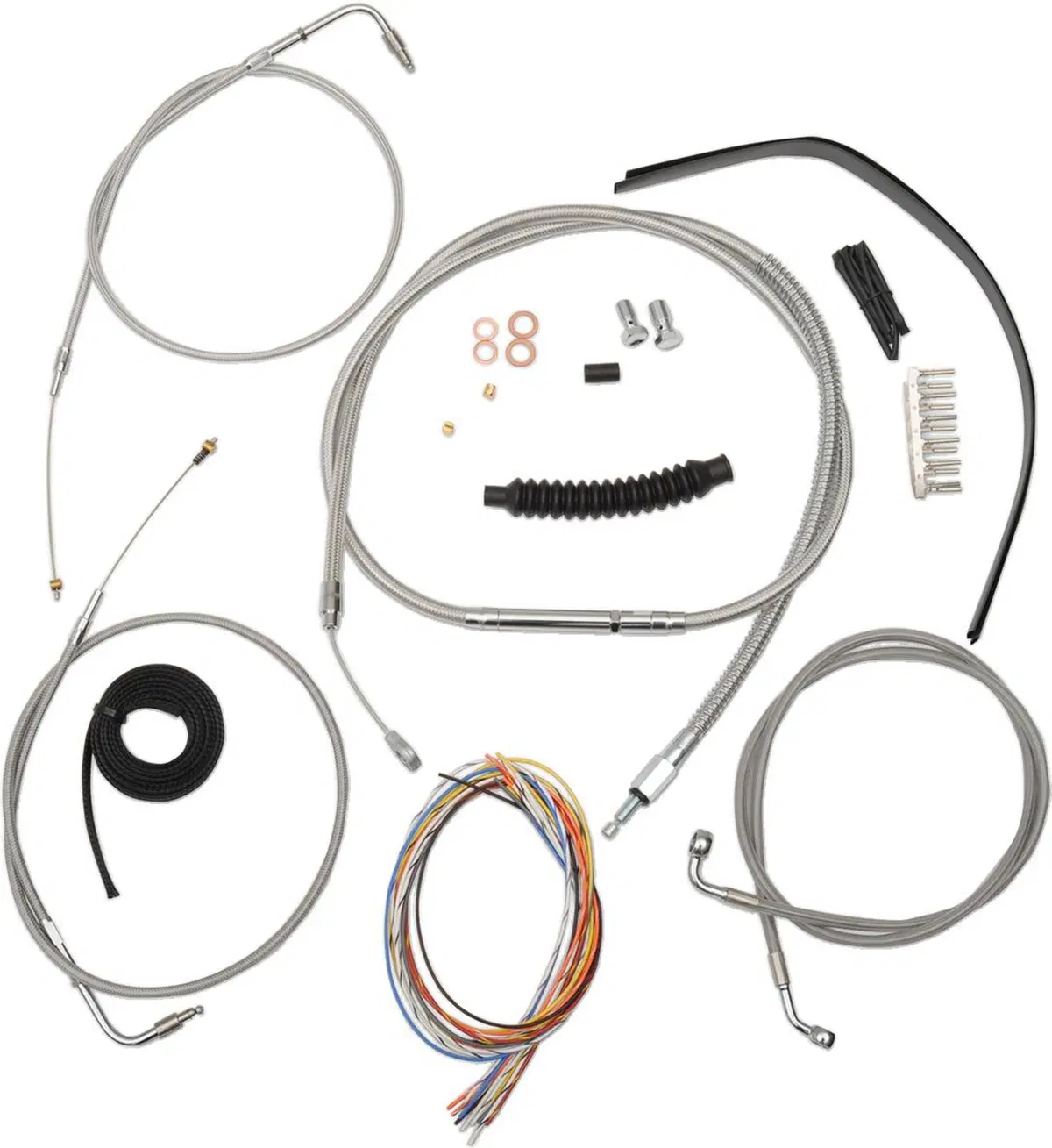 Kit cavi Dyna per manubrio alto 12'' (30cm) trecci La Choppers