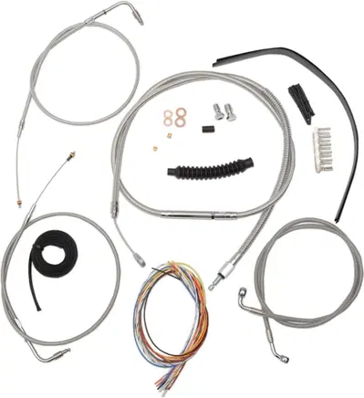 Kit cavi Dyna per manubrio alto 12'' (30cm) trecci La Choppers