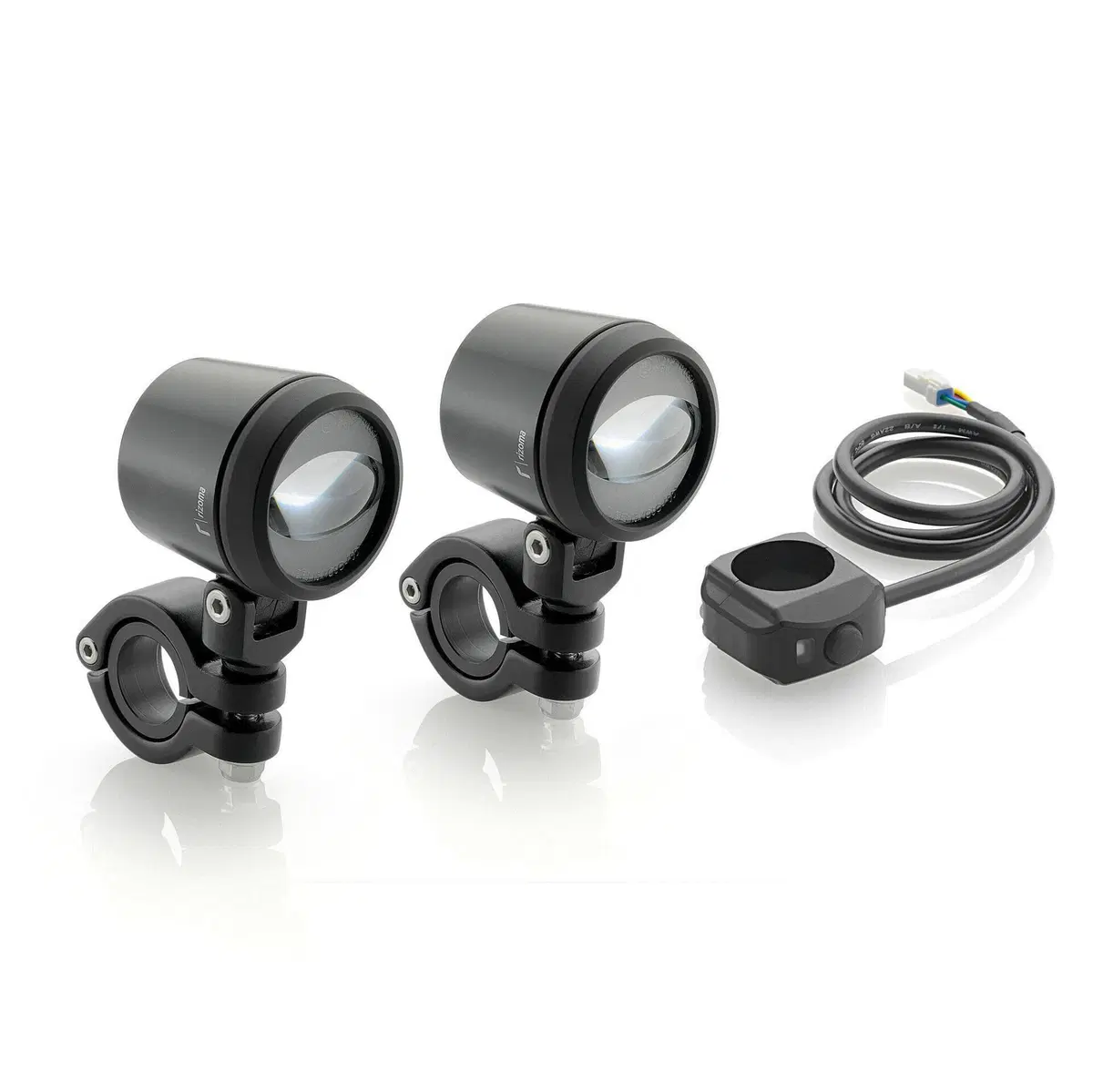 Fendinebbia a LED neri Rizoma completi di supporti