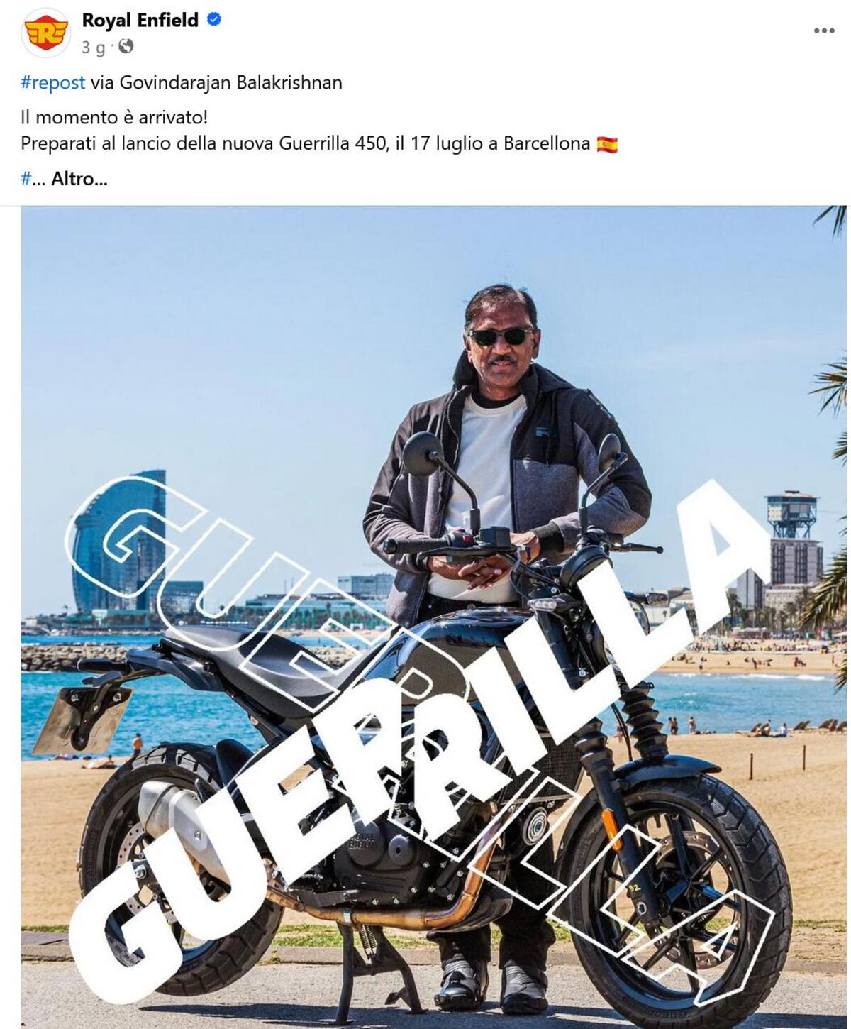 Guerrilla! La nuova Royal Enfield sarà presentata il 17 luglio - News ...