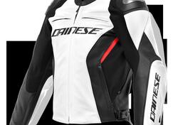 Giacca moto pelle Dainese RACING 4 Bianco Nero