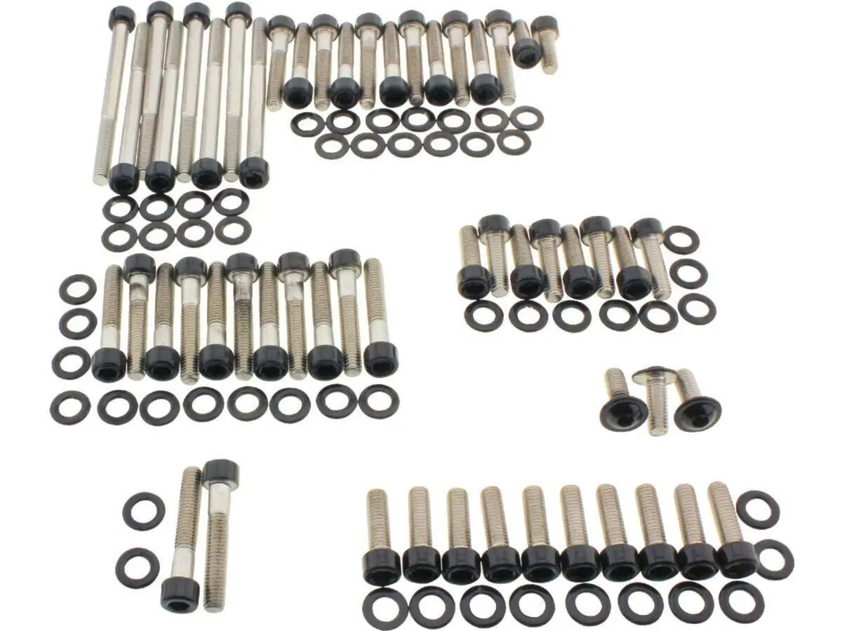 Kit viti coperchi motore nere lucide per Pan Ameri 