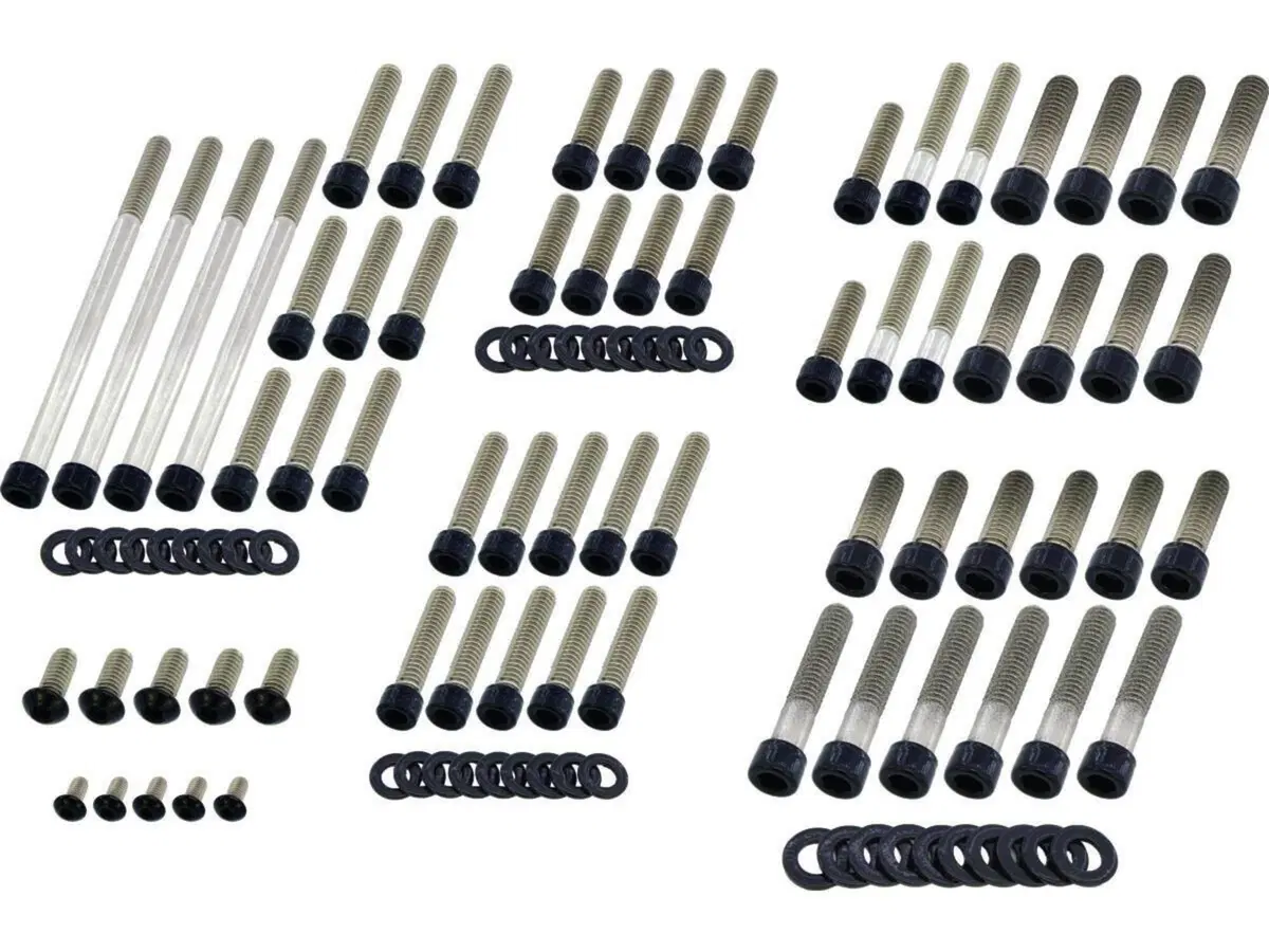 Kit viti coperchi motore nere lucide per Sportster 