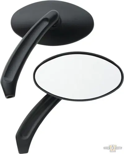 Specchietti ovali neri Custom Chrome 