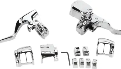 Kit comandi manubrio cromati per disco singolo per Drag Specialties