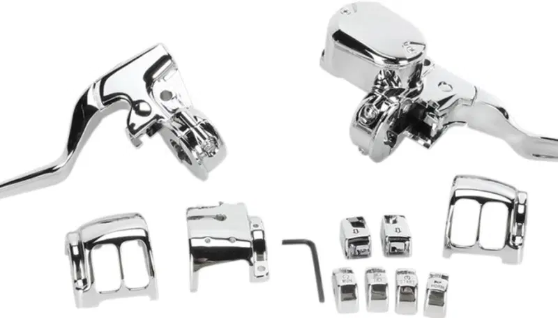 Kit comandi manubrio cromati per disco singolo per Drag Specialties