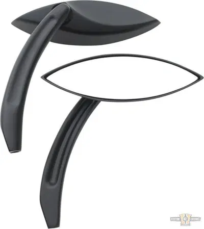 Specchietti ellittici neri Custom Chrome 