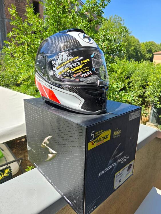 Casco Scorpion, Exo R1 Carbon Air, Corpus 2, Rosso Scorpion Helmets