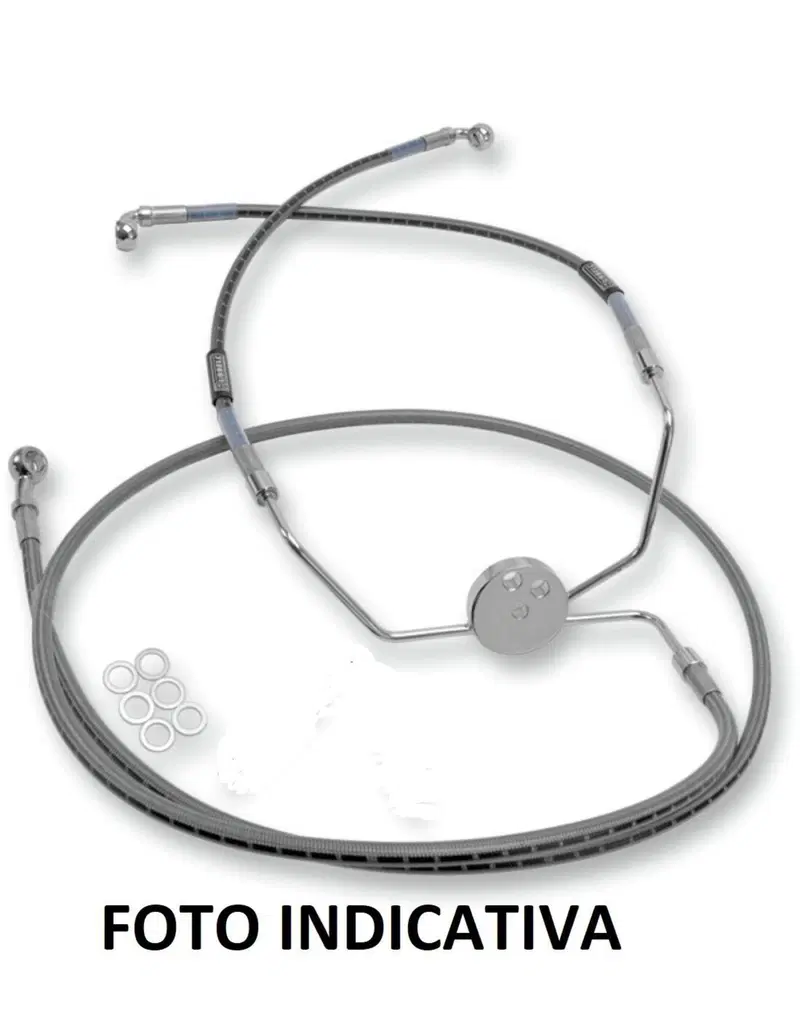 Tubo freno ant treccia inox Dyna Low Rider disco d Goodridge