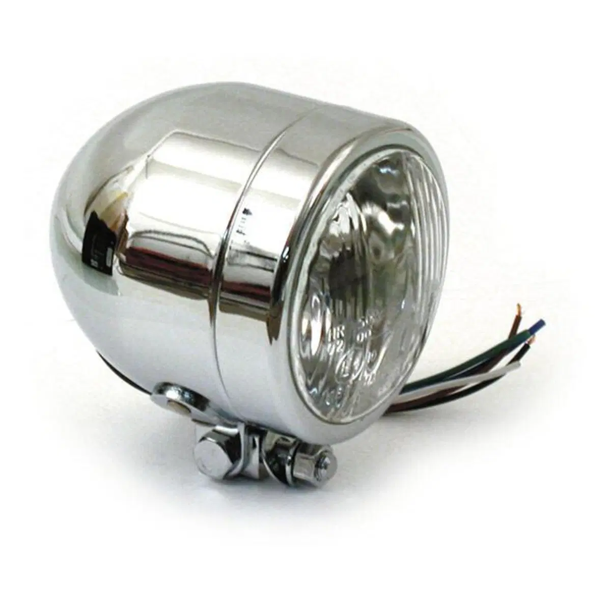 Faro anteriore 4" alogeno cromato omologato Motorc 