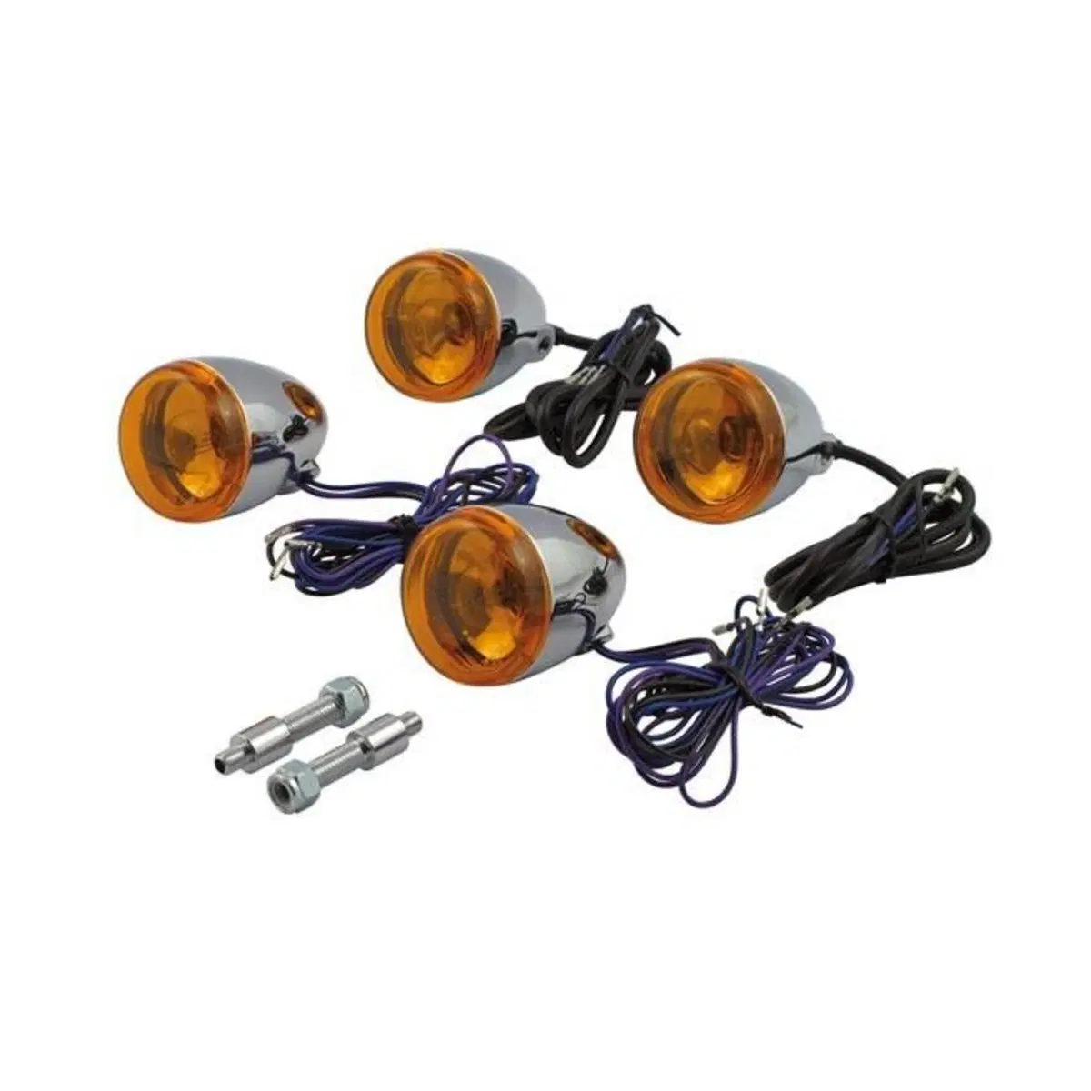 Frecce a lampadina cromate lenti arancio con suppo 