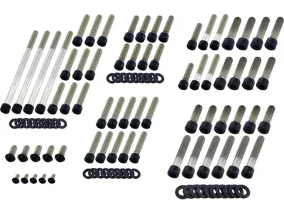 Kit viti coperchi motore nere lucide per Vrod dal 