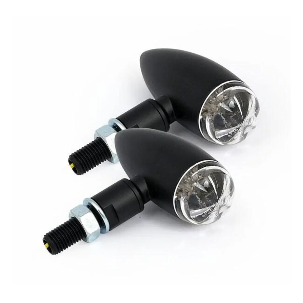 frecce a led Micro Bullet nere lente chiara omolog 
