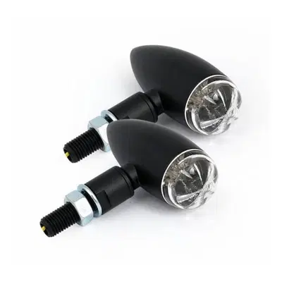frecce a led Micro Bullet nere lente chiara omolog 