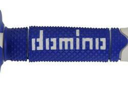 Coppia manopole cross-enduro Domino Blu Bianco Dom 