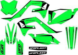 Kit grafica Ufo Tecna per Kawasaki Verde fluo UFO 