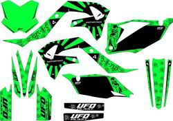 Kit grafica Ufo Akaishi per Kawasaki Verde fluo UF 