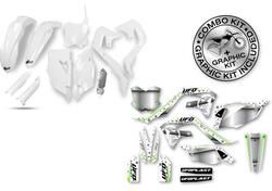 Kit plastiche+decals Ufo Stardust Kawasaki Bianco 