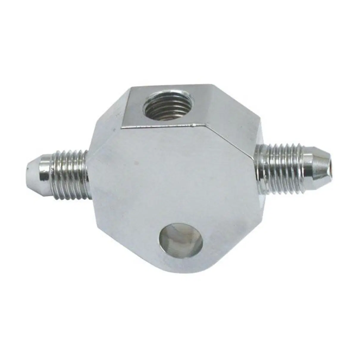 Sdoppiatore cromato con attacchi 3/8-24 e AN-3 Mot 